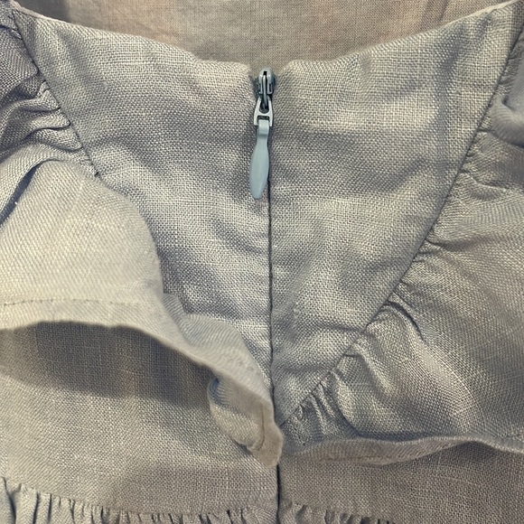 EUC size 4 years Pili Carrera Blue Linen Pinafore Dress! - Picture 11 of 15